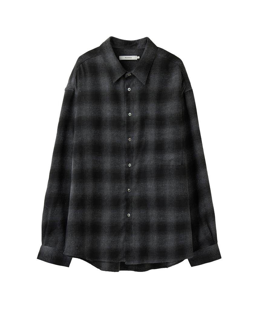 AREUBAN Pigment Smoke Check Shirt_Smoke Gray