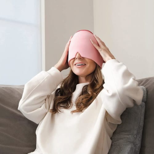 Feather Store Brand Eye Mask, Eye Pillow, Cooling Pack Gel, Hot Mask, Gel Ice Pack Cap, 2-Way Cooling and Heating, Reusable (Black)