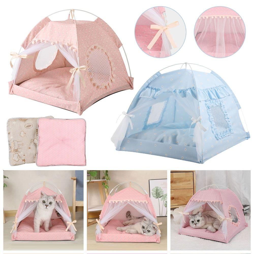 Mosquito Prevention Cat Dog Bed Kennel Semi Enclosed Cat Villa Foldable Pet Tent  Rabbits