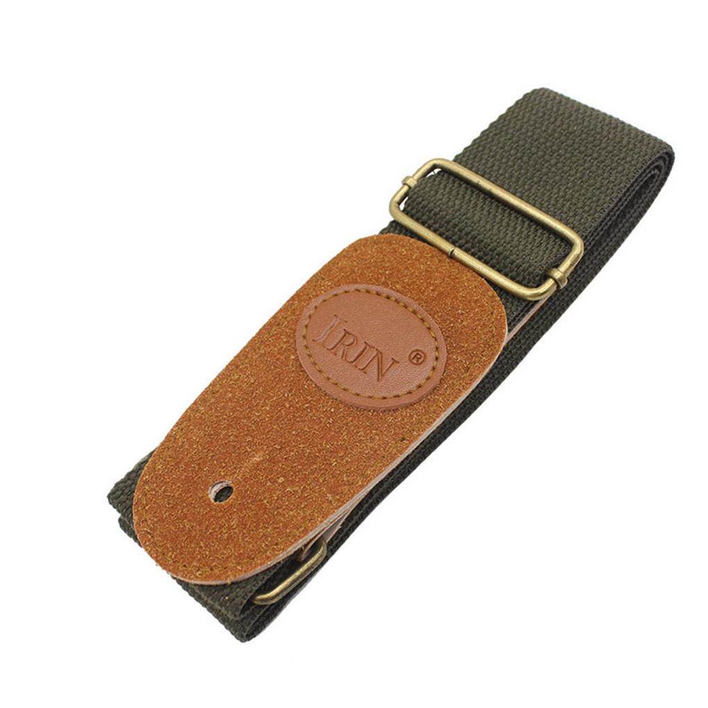 Удобный регулируемый гитарный ремень Плетеный хлопковый гитарный ремень с кожаными концами для электроакустической, акустической, фолк-гитары