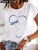 Dragonfly Butterfly Print Base Top Loose Women's Short-sleeved T-shirt Round Neck Oversized T Shirt  Women Clothes