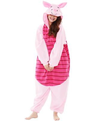 SAZAC Character Fleece Kigurumi, One Size Fits All, Disney Piglet