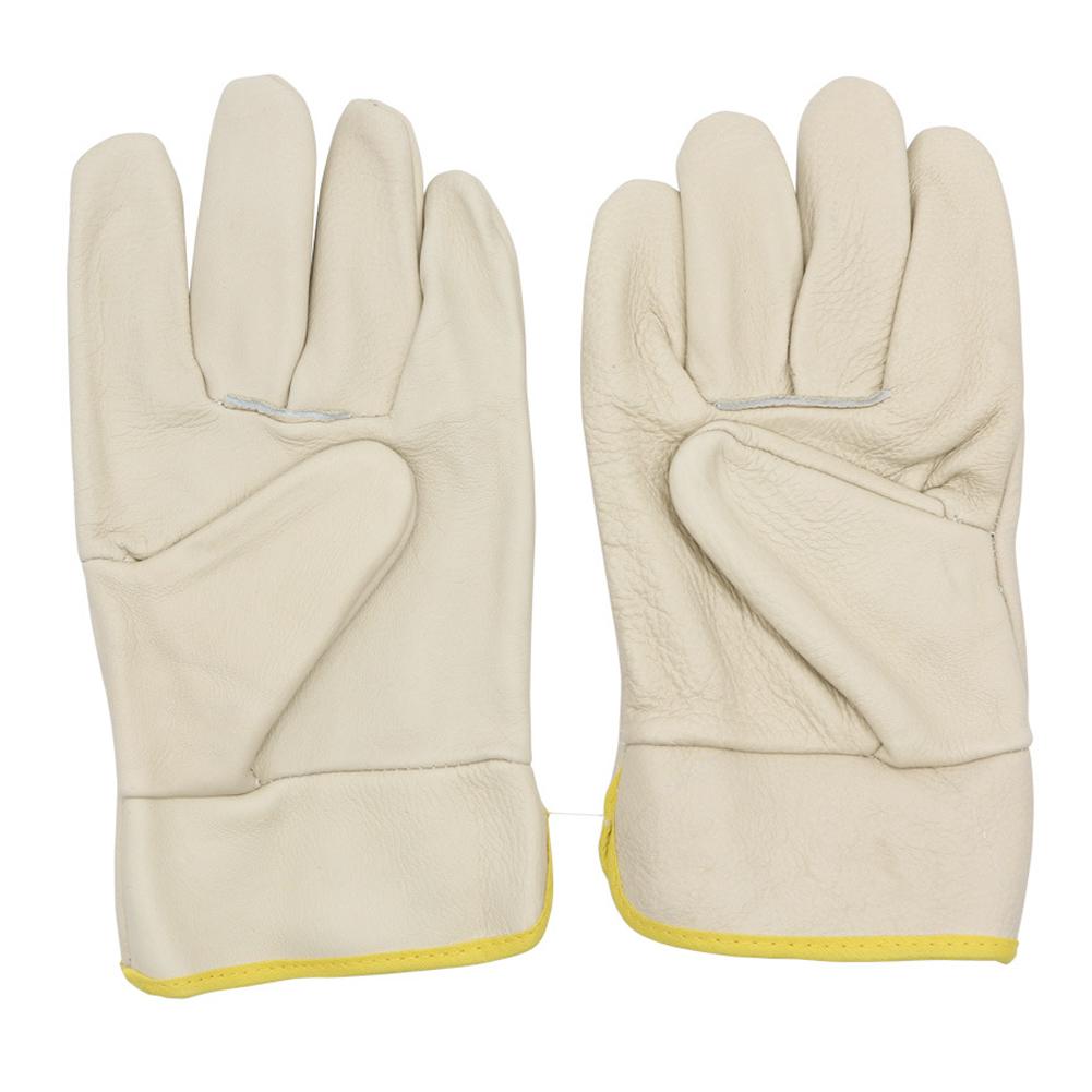 1Pair Cowhide Electric Welding Protective Gloves Wear-Resistant Anti-Scald Industrial Protective Gloves