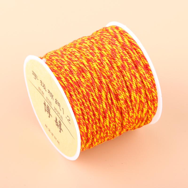 20m Multicolor Tie-Dyed Cotton Thread for DIY Moon Bodhi Bracelet
