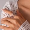 Zircon geometric multi-layer cross opening ring niche light luxury versatile jewelry