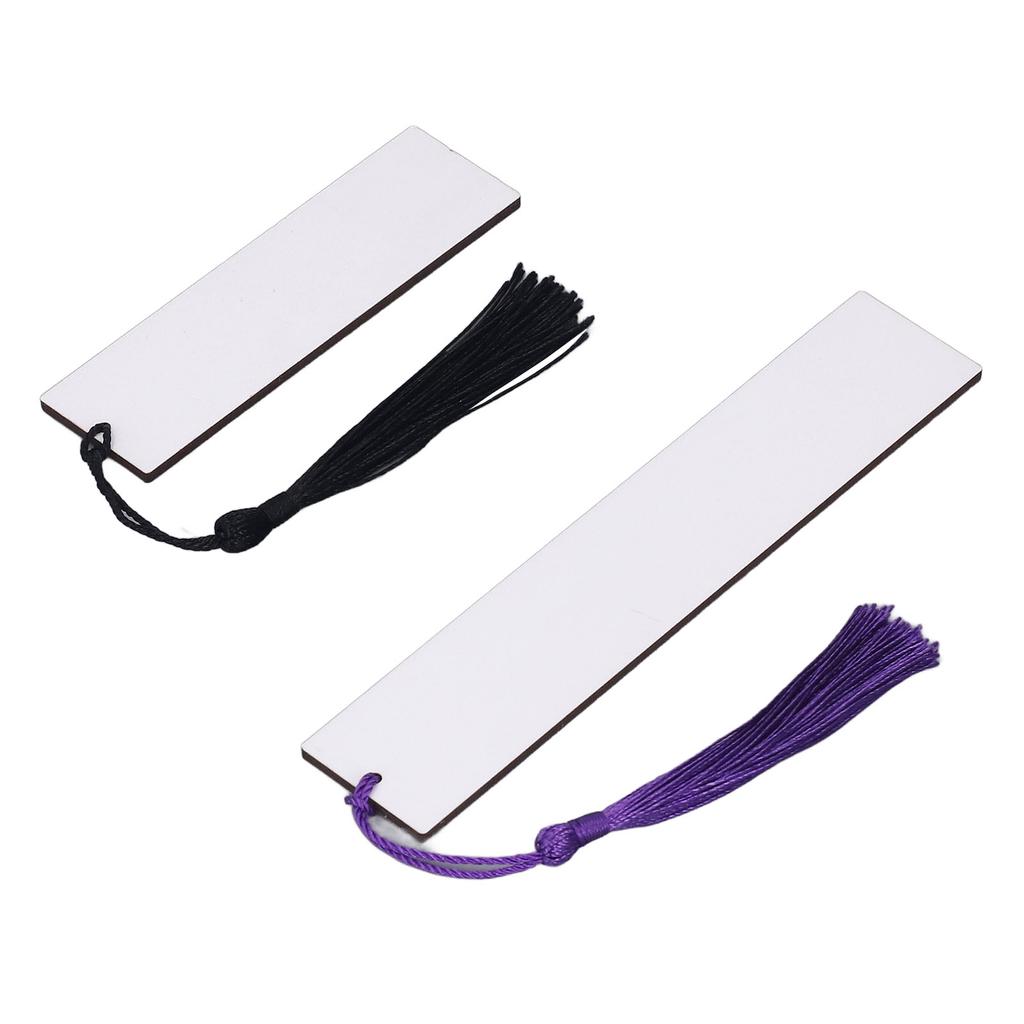 60 Pcs Sublimation Blanks Bookmark Double Sided Sublimation Blanks Products with Colorful Tassels