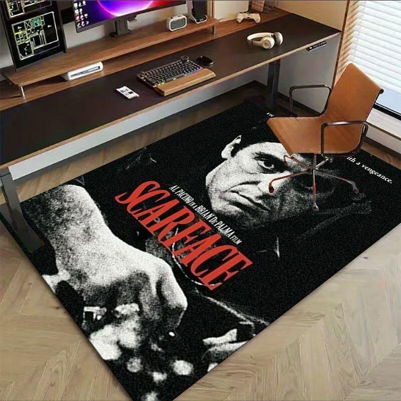 1pc Scarface Office Carpet Chair Mats Soft, Comfortable, All Season,Perfect for Home, Bedroom, or Office Decor, Perfect Gift for