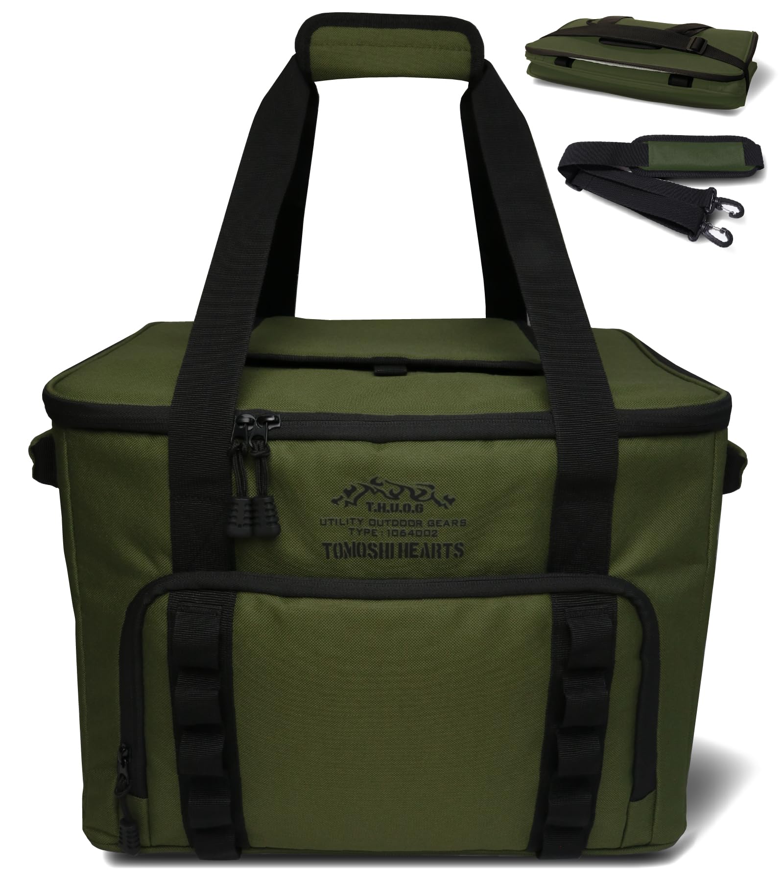 

TOMOSHI HEARTS Мягкий холодильник 30 л Легкий 865 г Складной 8 см Сохраняет еду холодной в течение 24 часов Большая вместимость Полностью водоотталкивающий Высокая прочность Кемпинг оливковый