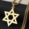 Judentum Israel Hexagram Je Magen David Edelstahl Lange Halskette Davidstern Halsketten Schmuck joyeria N1462S02