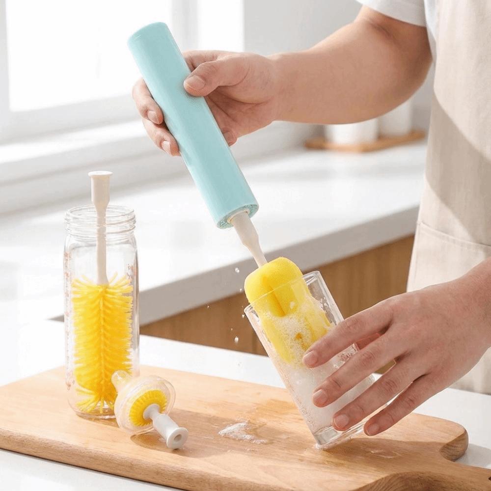 Silicone Brush Head Electric Bottle Brush 360 Degree Rotation Baby Bottle Brush Kitchen Use