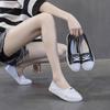 6612 und 18122 Leder kleine weiße Schuhe Damen flacher Boden neue vielseitige Freizeitschuhe atmungsaktiv flacher Ausschnitt Einzel