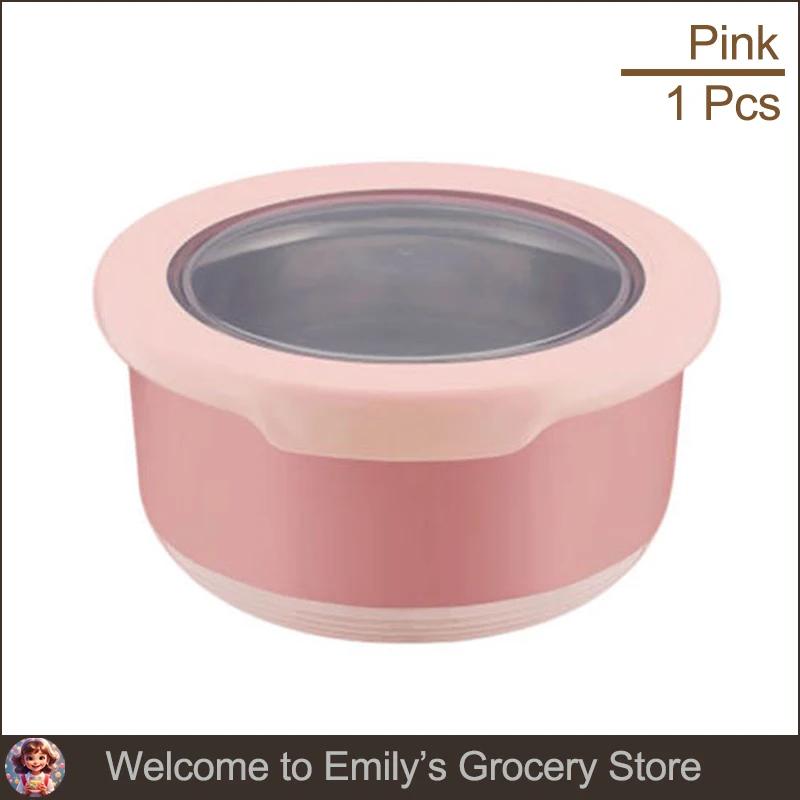 Stainless Steel Fresh-keeping Box Food Sealing Bowl Anti-scalding Lunch Box with Lid Kitchen Food Sealing Bowl Fresh-keeping Box
