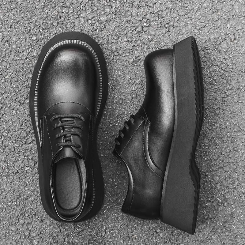 Thick Bottom Mens Dress Shoes Street Style Men's Formal Oxford Shoes for Men Elegant Casual Footwear Social Male Elevator Shoes