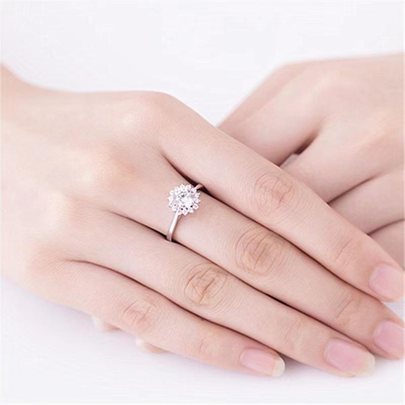 New 2ct Moissanite Ring 925 Silver Classic for Women Wedding Jewelry Engagement Charm Party Fashion Top Quality Ring