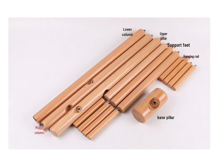 Triangle Solid Wood Coat Rack - Tree-Shaped Storage for Living Room or Bedroom, Children's Version