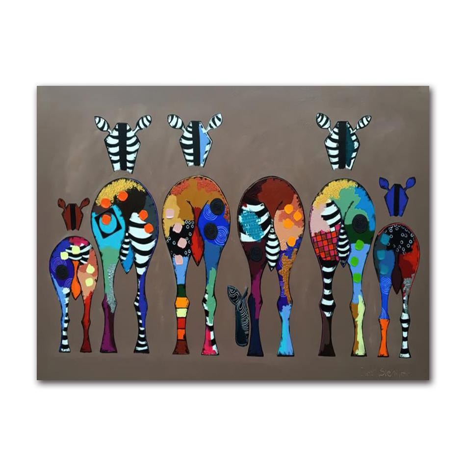 Afrikanische Tiere Kunstbilder Für Wohnzimmerwand Abstrakte Zebra Leinwand Kunstgemälde An Der Wand Bunte Tiere Kunst Drucke