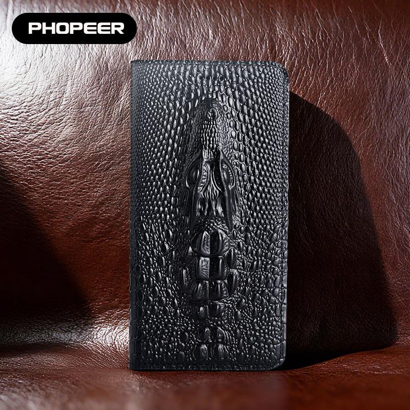 Luxury Genuine Leather Phone Case for Xiaomi Poco X Series - X8 X7 X6 X5 X4 X3 Pro Max Neo NFC GT 5G Crocodile Head