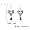 Gothic Vampire Bat Earrings for Women Man Fashion Pagan Witch Jewelry Accessories Red Crystal Vintage Bat Pendant Ear Hooks New