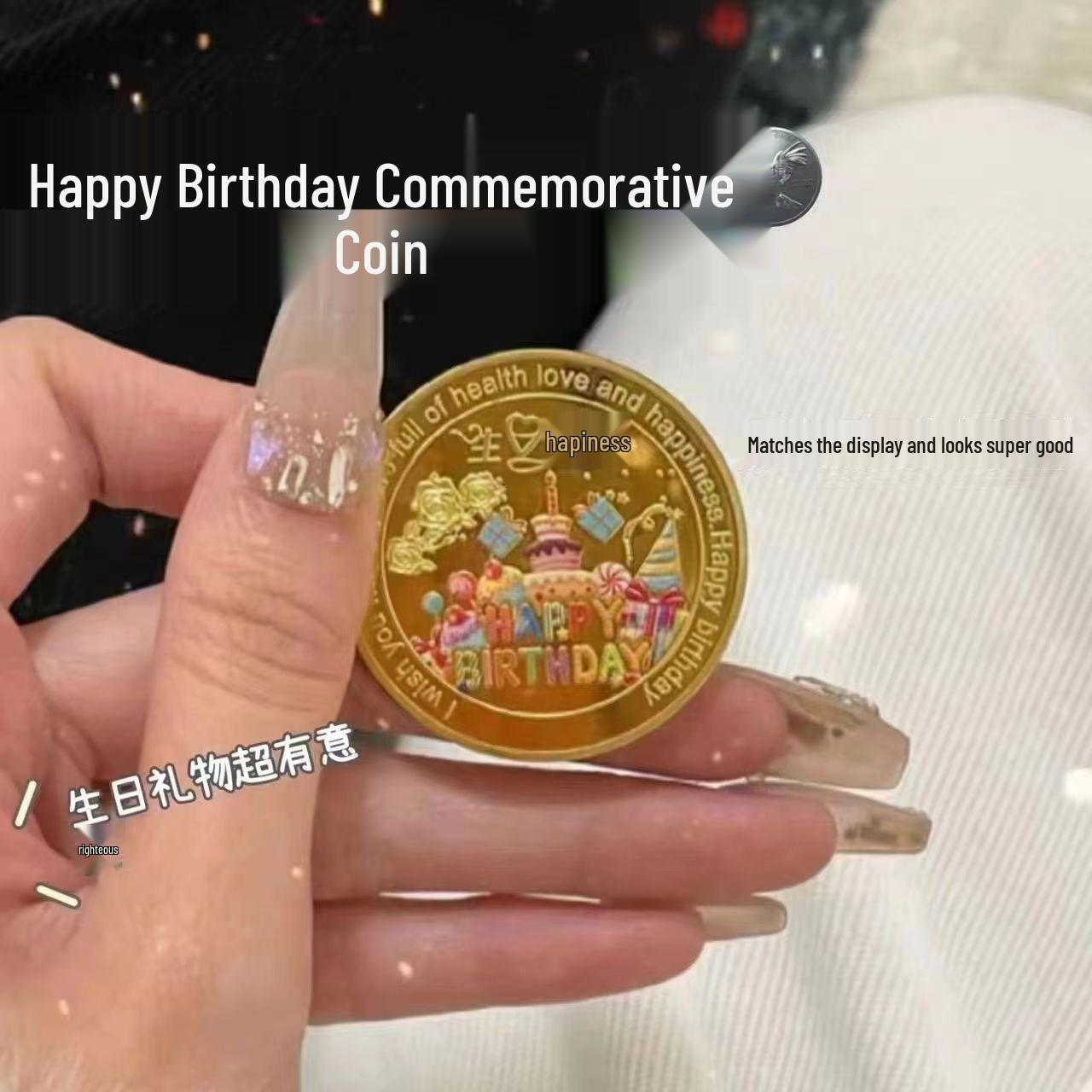 

Colorful Birthday Heart Coin - Russian Commemorative Gift for Besties and Classmates