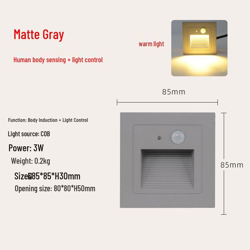 Outdoor LED Motion Sensor Step Light, Waterproof Recessed Aluminum Plinth Light