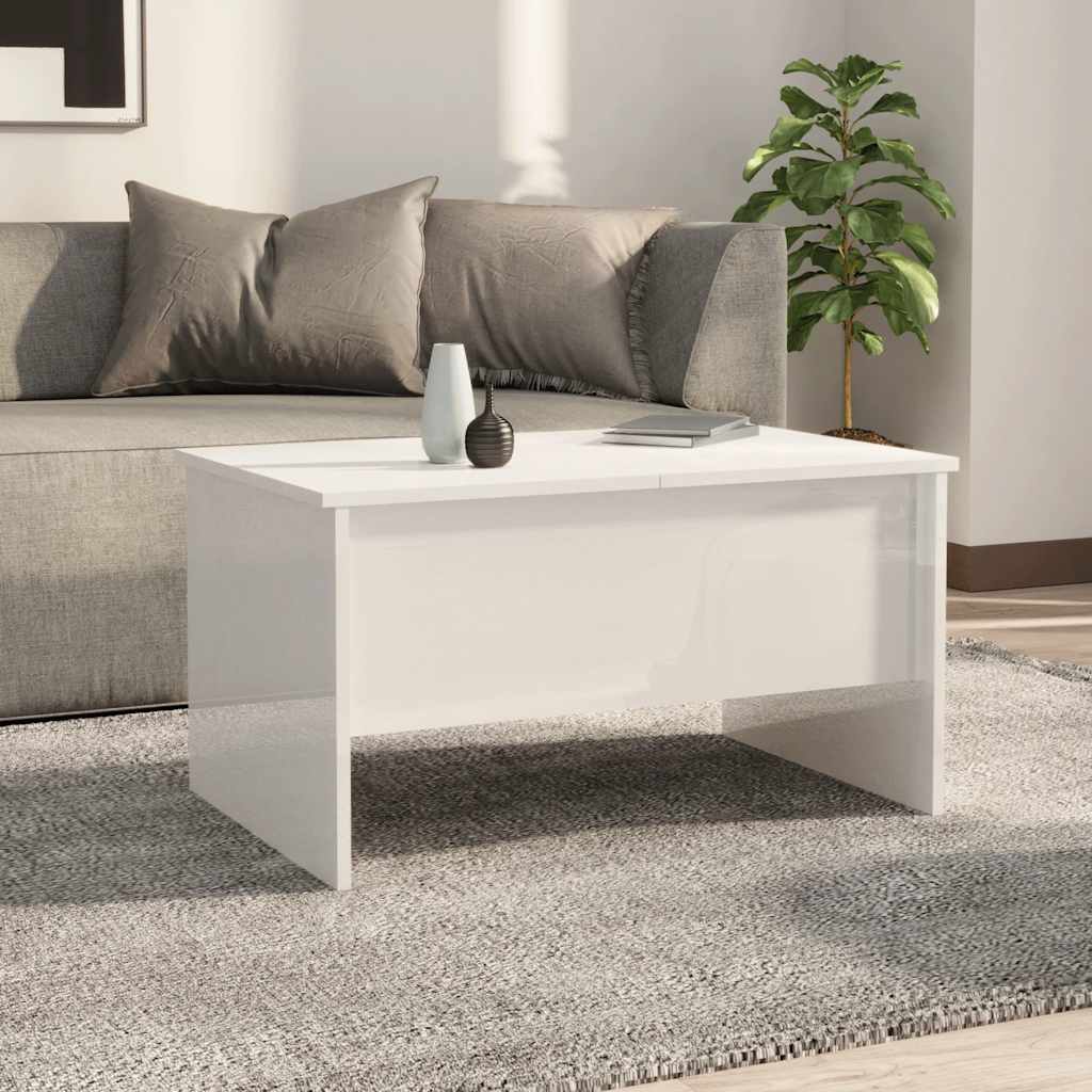 Vidaxl Coffee Table, High Gloss White, 80X50X42.5 Cm