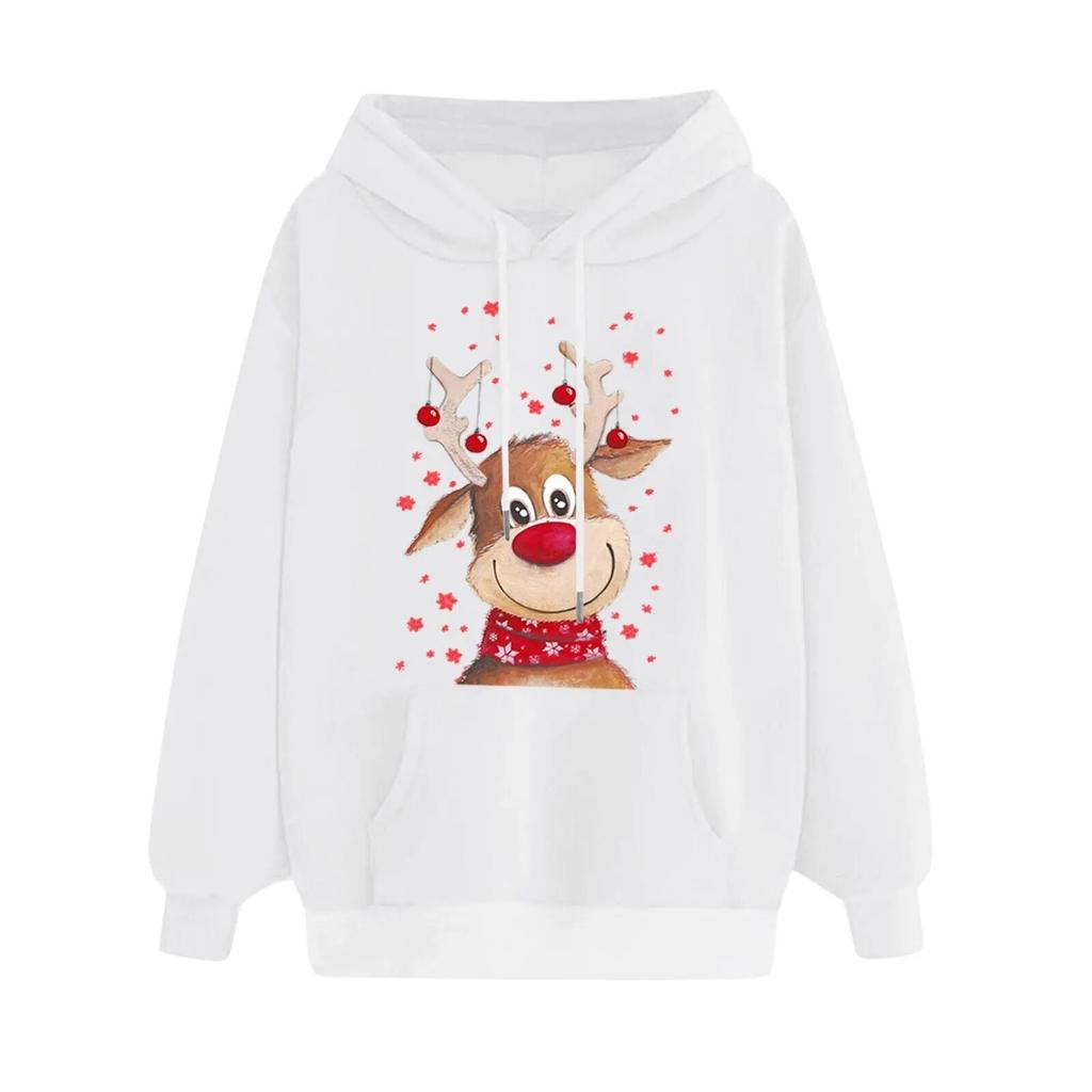 Kawaii Weihnachts Hirsch Kitz Print Hoodies Unisex Mode Marke Trainingsanzug Anime Damen Sweatshirt Hoodie Kinder Hip Hop Kleidung Sudadera Unisex