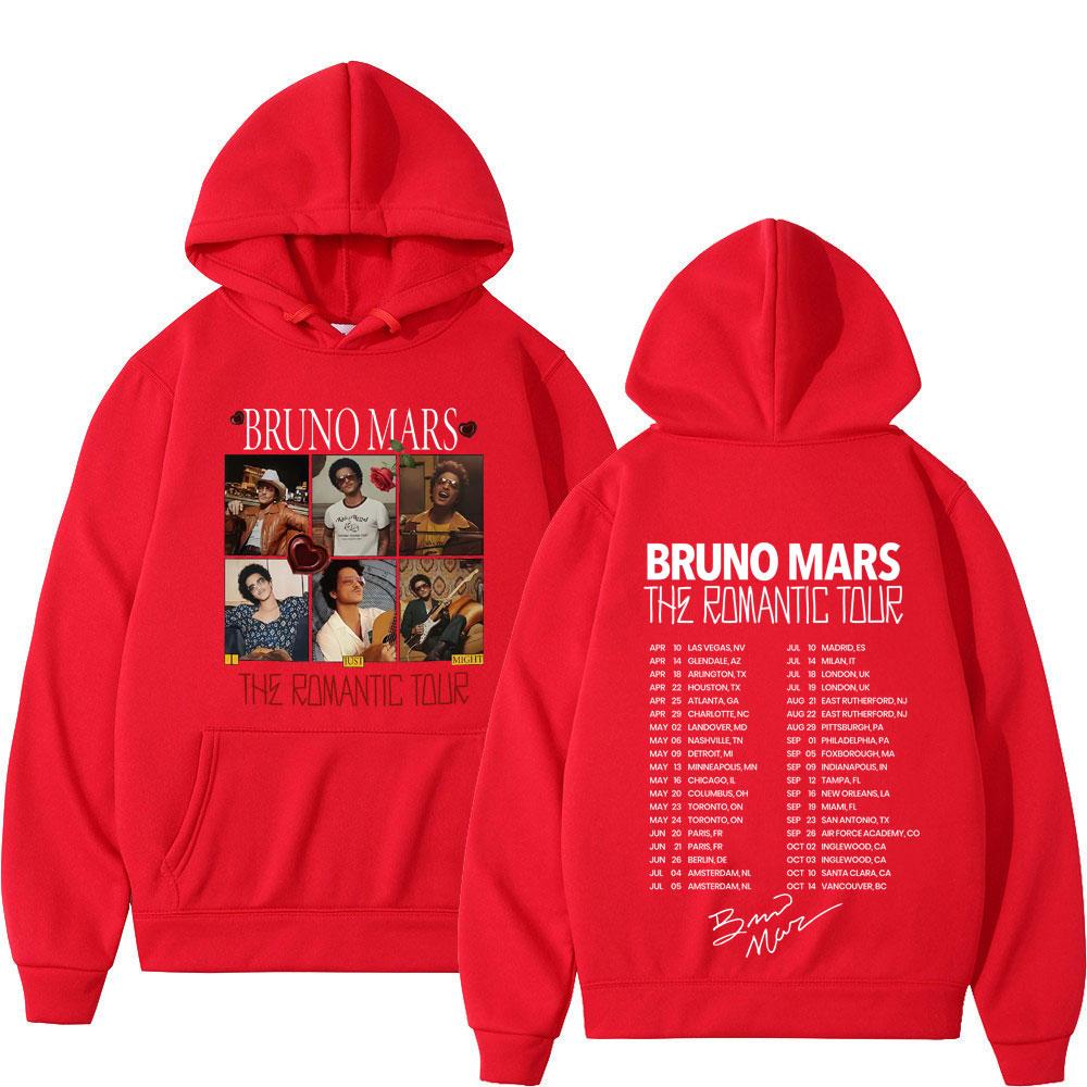 Bruno Mars The Romantic Tour Felpa Uomo Donna Moda Felpe Maniche Lunghe Pullover Regali per Fan
