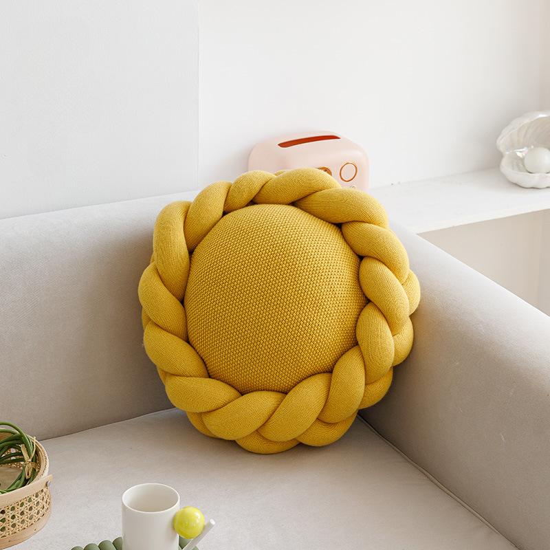 Cushion Handmade Round Flower Knitted Seat Cushion Bed Chair Sofa Pillow Cushion Office Home Decoration