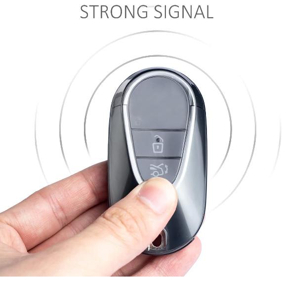 Car Key Fob Cover Case Compatible With Mercedes Benz C E S GLC CLE EQE EQS 300 350 450 500 560 580 AMG Transparent Black