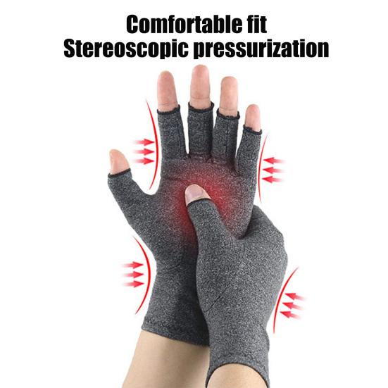 Compression Arthritis Gloves Women Men Stretchy Hand Compression Wrap Fingerless Fitness Gloves for Hand Pain Relief Osteoarthritis Typing Driving
