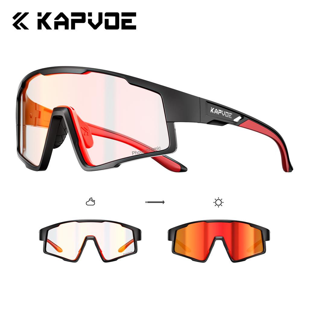 Kapvoe Hiking Eyewear Photochromic Cycling Sunglasses for Men Glasses Fashion Bicycle UV400 Mountain Goggles Sports MTB 2026