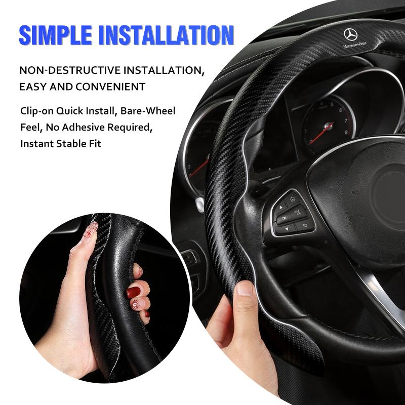 ZHM3 Car Steering Wheel Handle Cover Anti-skid Steering Wheel For Mercedes Benz C180 C300 W124 W176 W177 C200 C260 GLC CLE CLA AMG