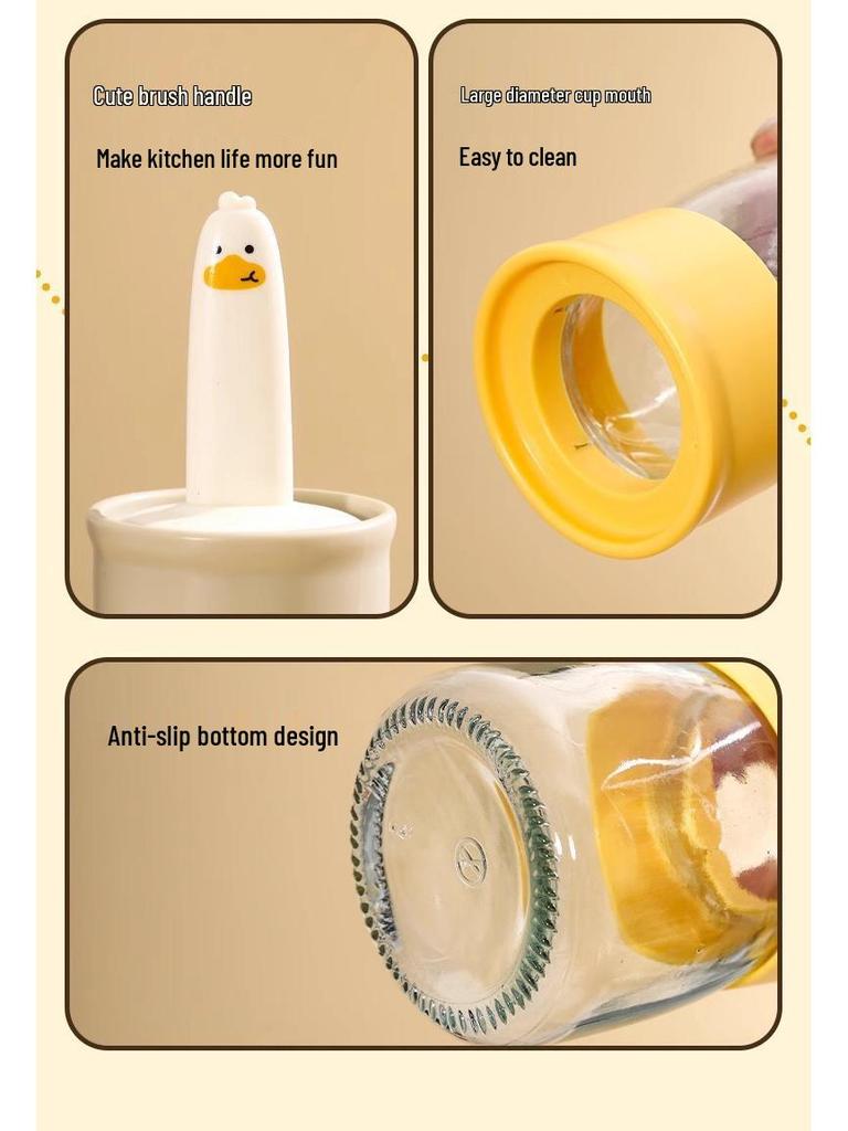 Högtemperaturbeständig silikonoljepensel med flaska för kök, bakning och grillning