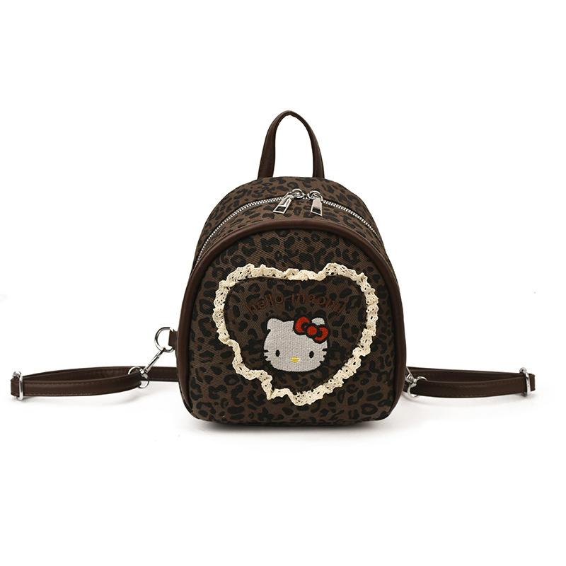 Cartoon Boys And Girls Backpack Cute Kitten Foreign Style Leopard Print Baby Schoolbag Autumn And Winter Children'S Backpack