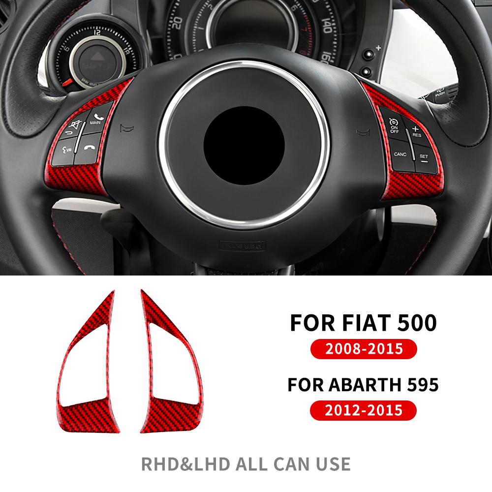 For Fiat 500 Abarth 595 2012 2013 2014 2015 2016 2017 2018 Car Steering Real Soft Carbon Fiber Sticker