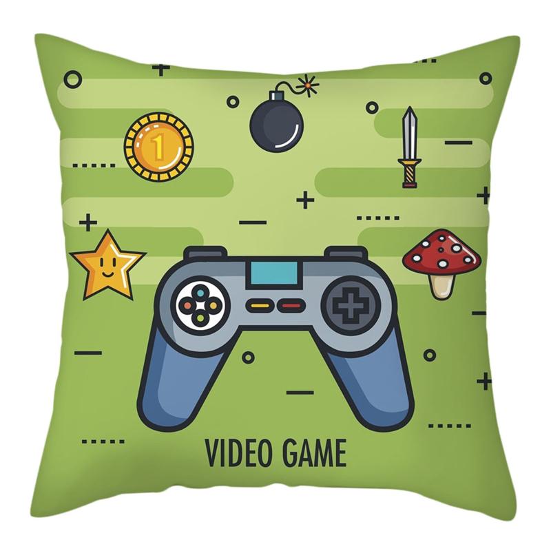 New Game Lover Modrý Potah na polštář Klávesnice Rukojeť Headset Throw Pouzdro na polštář Herní křeslo Dekor do auta Ochrana pasu na polštář