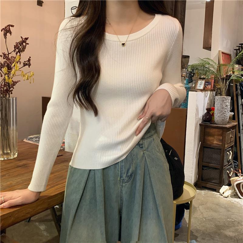 1116 New Slim-fitting Low-necked Sweater Women's Bottoming Sweater Autumn and Winter Long-sleeved Knitted Sweater