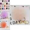 Luxurious Charm Key Ring Rabbit Fur Ball Pompom For Cell Phone And Car Keychain