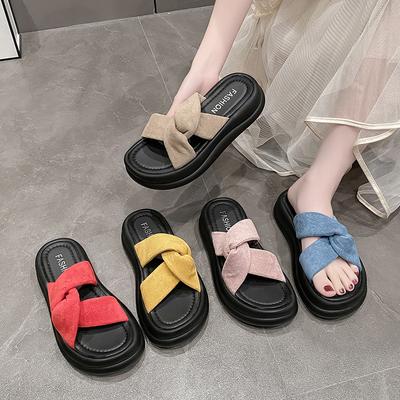 Plateau-Slipper Damenmode 2025 Neu Sommer Mittel und Erhöhen Das Temperament von Lässigen Flip-Flops Lässige Flip-Flops
