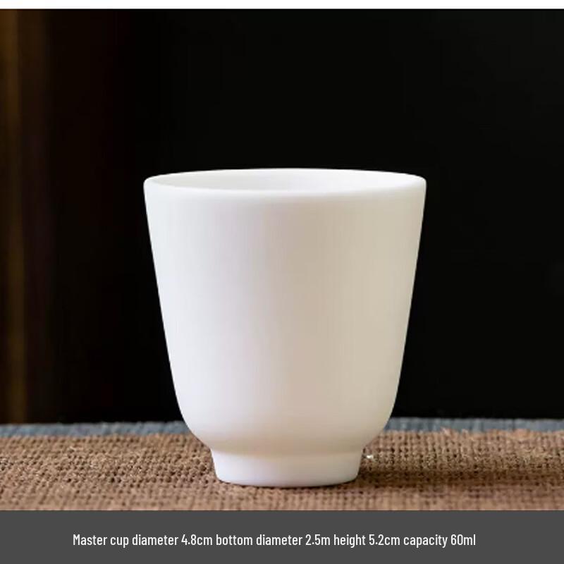 Ручная работа Сует Нефритово-белый фарфор Чашка для чая Кунг-фу