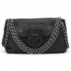 Auth Chain Shoulder Bag Leather Black Pr9957nf