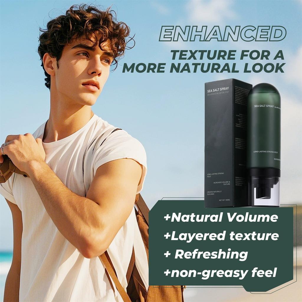Sea  Spray For Hair -100ml, 5 Ingredient Texturizing And Volumizing  Spray - Scented - Beach Look Spray To Add Volume & Texture