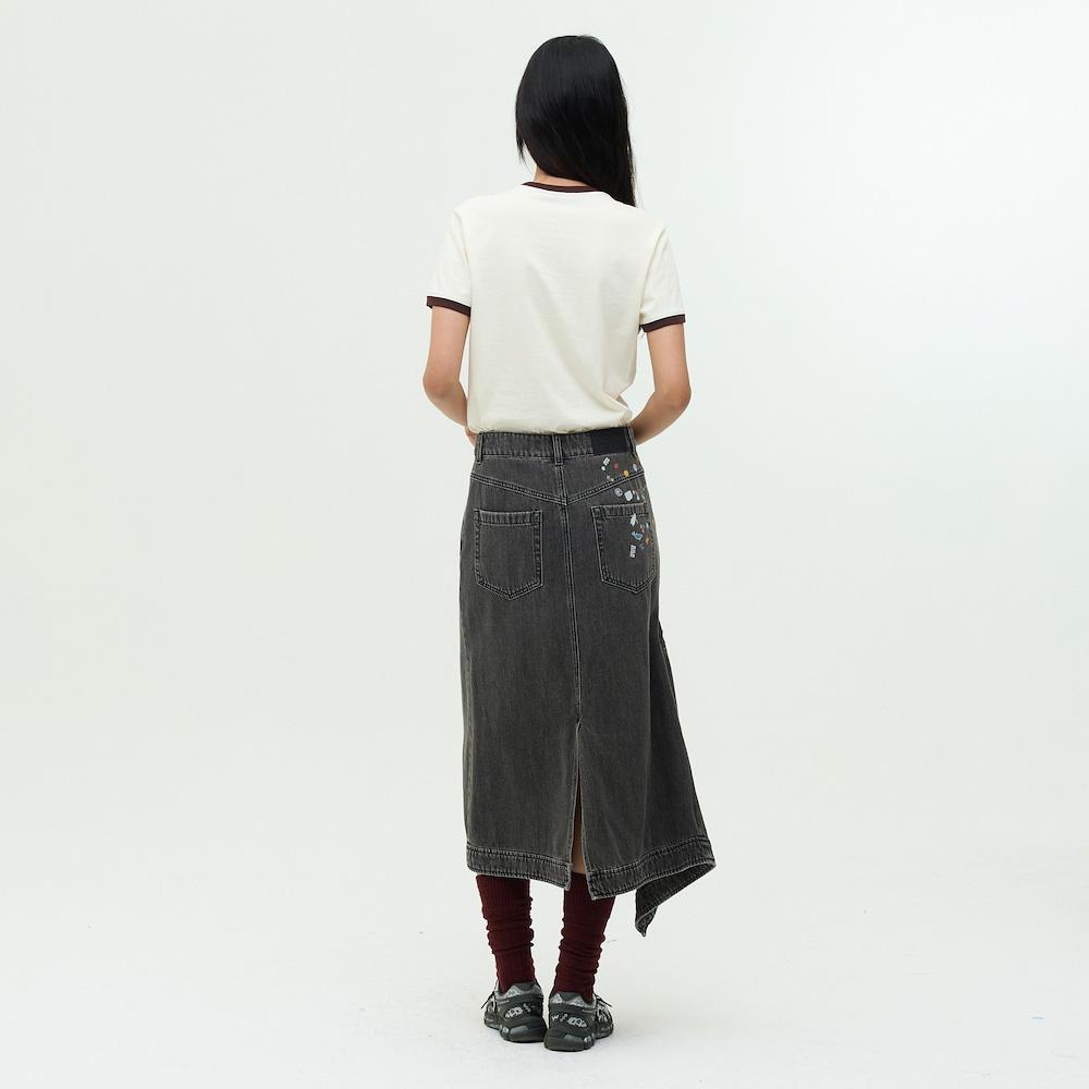 Ibiem Cutout Snap Denim Skirt Emp7Dsk010