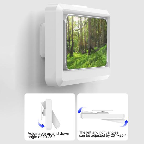 Wodoodporny uchwyt na telefon pod prysznic - Obrotowy o 480 stopni, odporny na zaparowanie, dotykowy futerał na ekran na lustro, ścianę, do łazienki, regulowany