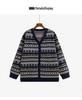 Women's Plus Size Retro Jacquard Knit Cardigan Coat – Loose Casual Winter 2025 Style