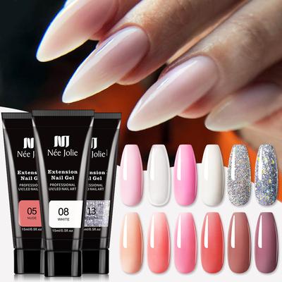 Nail Art Extension Glue 15Ml Paperless Tray Crystal Extension Nail Gel Uv Phototherapy Glue Nail Polish Glue