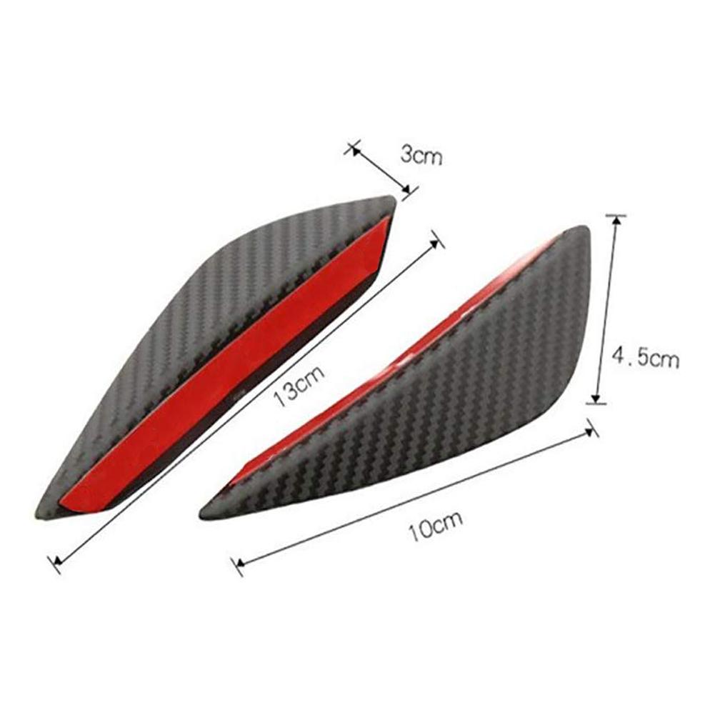 Universal Carbon Fiber Pattern Front Bumper Lip Fins Canards Splitters Body Diffuser