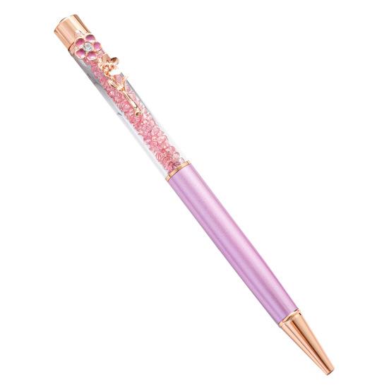 Ball Point Pen Four Leaf Clover Clip Rhinestone Included Multi-color Portable Creative Signing Pen for School