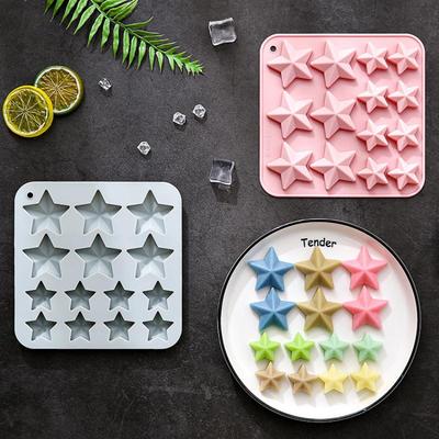 1 Stück 14-Mulden Silikonform Kreative Fünfzackige Sternform Schokolade Weihnachten Süßigkeiten Dessert DIY Backform Küchenhelfer