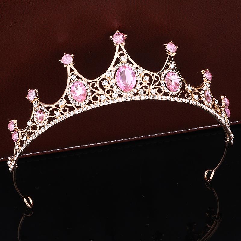 Baroque Bride Wedding Crown Tiara Wedding Dress Accessories Exquisite Alloy Rhinestone Crown Hair Accessories